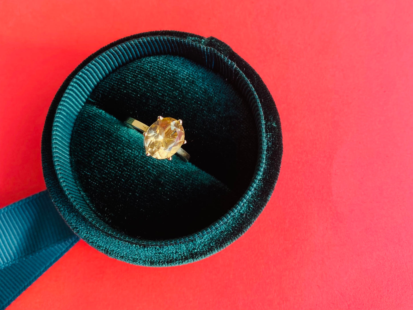 O-Sparkle Ring- antiker Citrin 14k Rosé-oder Gelbgold