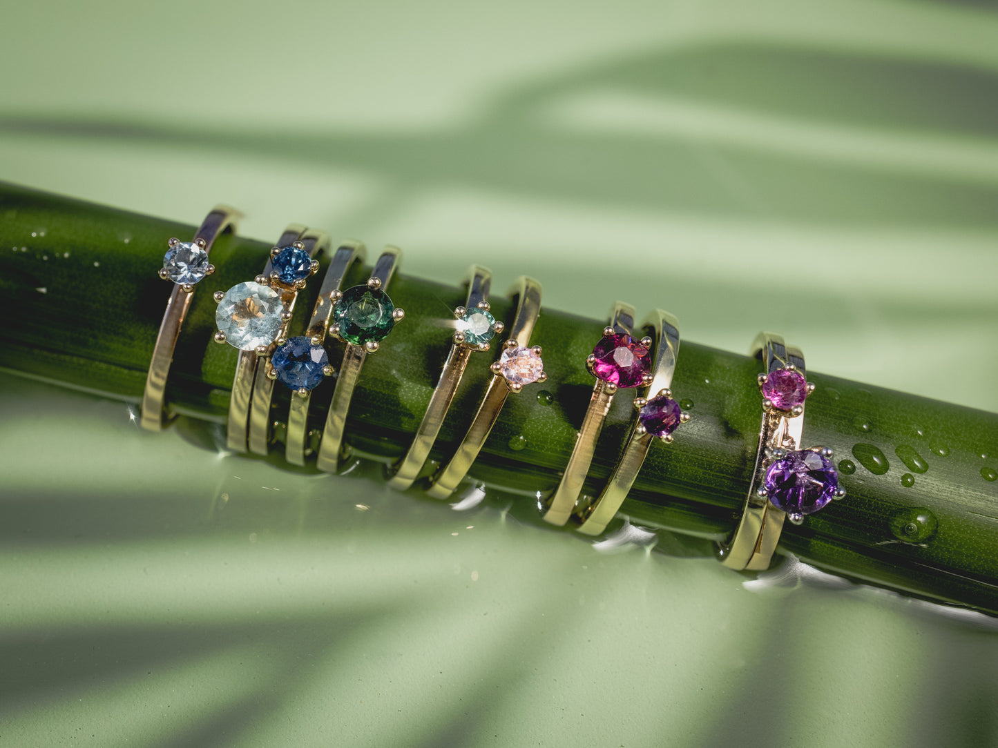 PETITE Ring- antiker Aquamarin 14k Rosé- oder Gelbgold