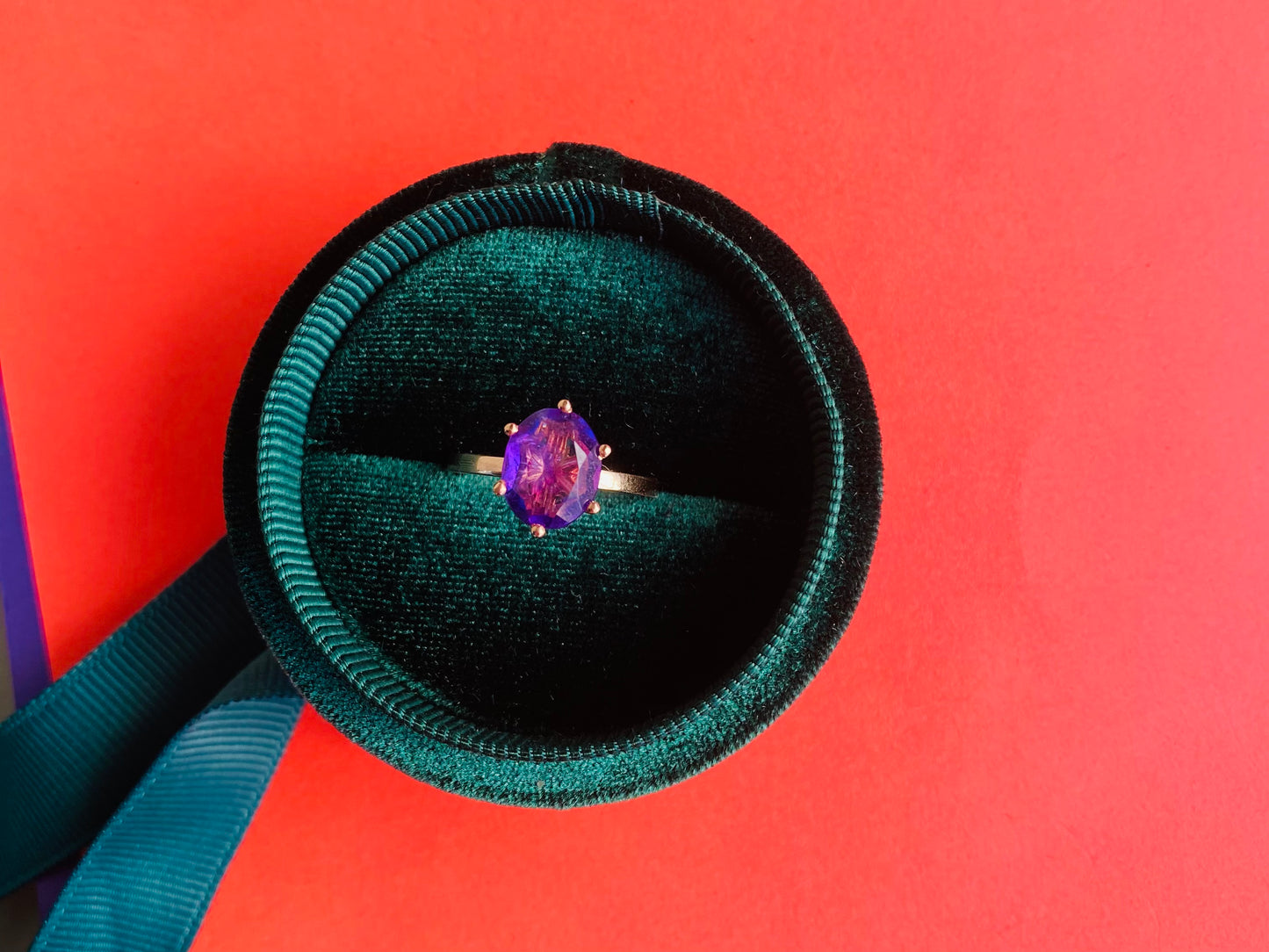 O-Sparkle Ring- antiker Amethyst 14k Rosé-oder Gelbgold