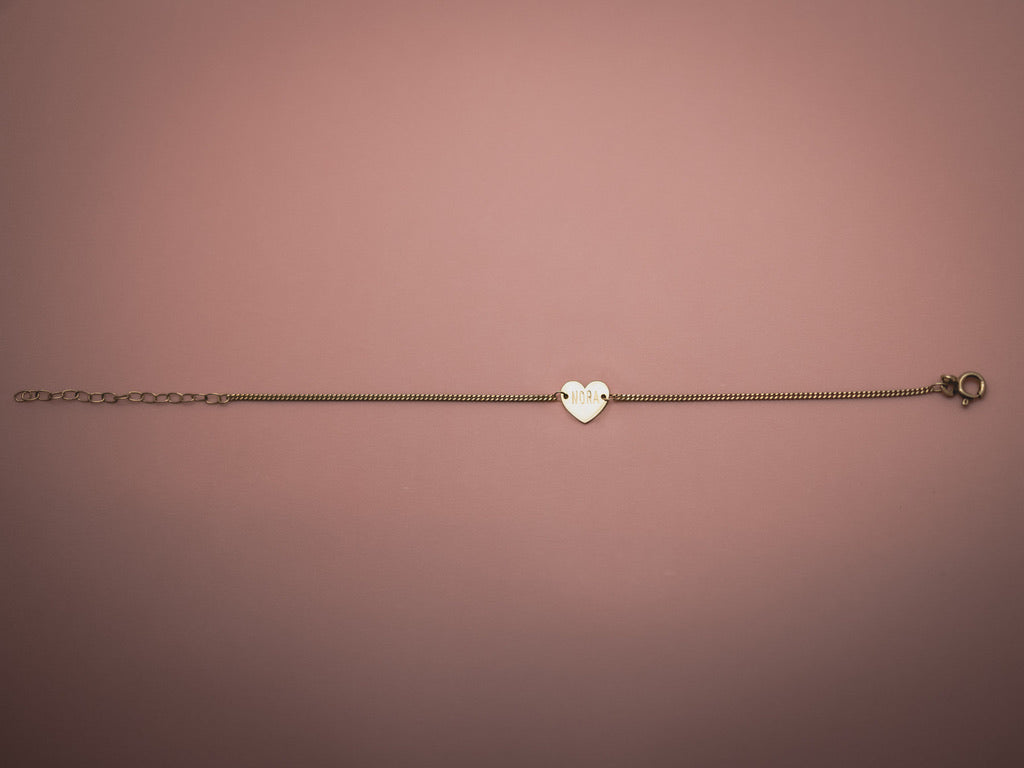 Heart Erwachsenenarmband - 14k Gelbgold 15.5-19cm