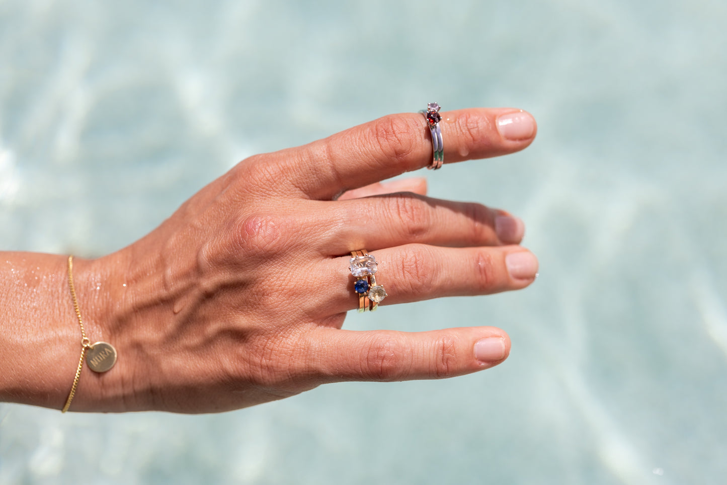 PETITE Ring -antiker Rubelith 14k Rosé- oder Gelbgold