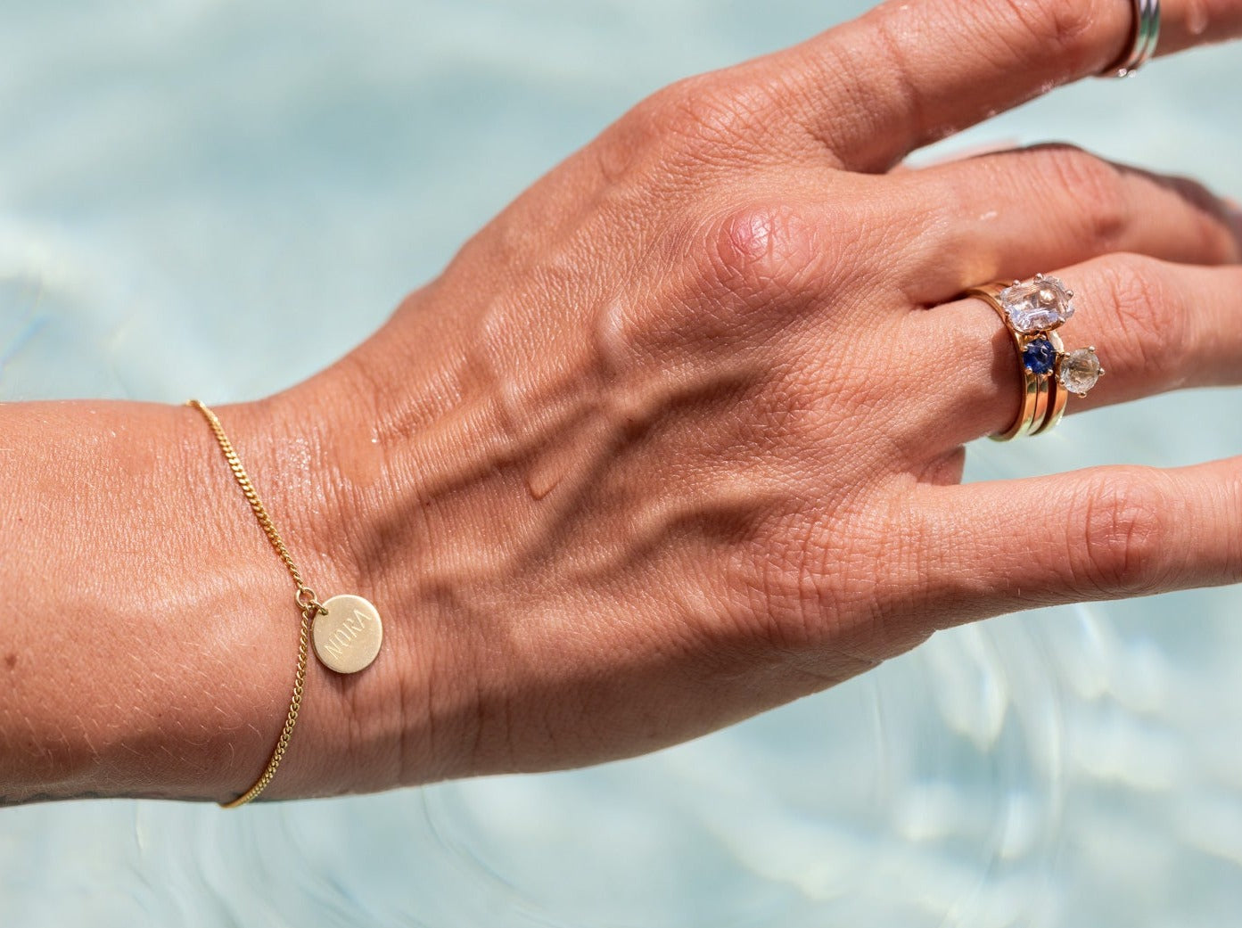 Round Armband - 14k Gelbgold 16-18cm